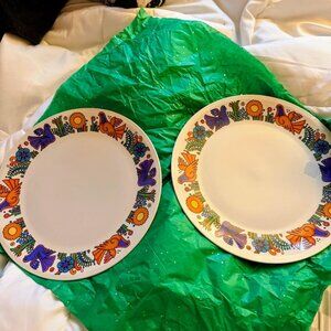 Porcelain snack plates from th 'Acapulco' pattern by Villeroy & Boch,